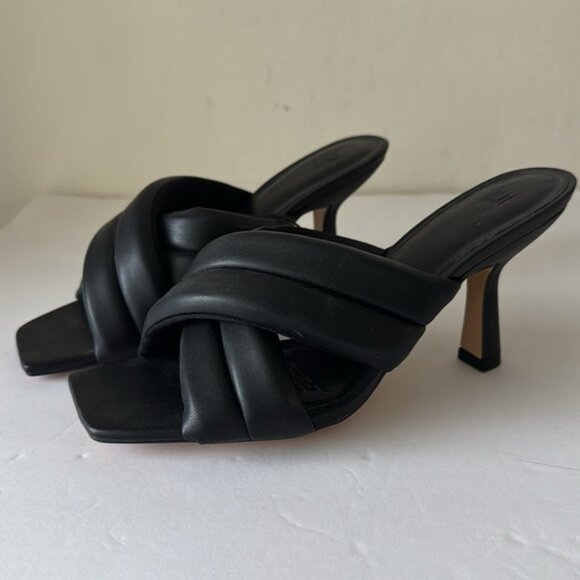 H&M Mules Heels Sandals Quilt Black Sz.39/ US8 - Picture 7 of 16